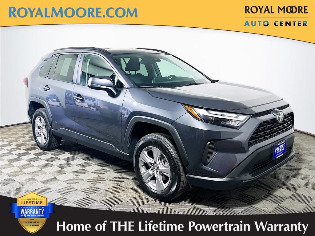 2025 Toyota RAV4 XLE in Magnetic Gray Metallic — front three-quarter view