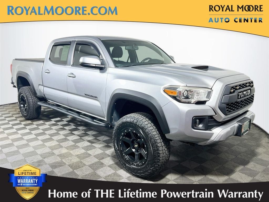 2016 Toyota Tacoma TRD Sport in Silver Sky Metallic — front three-quarter view