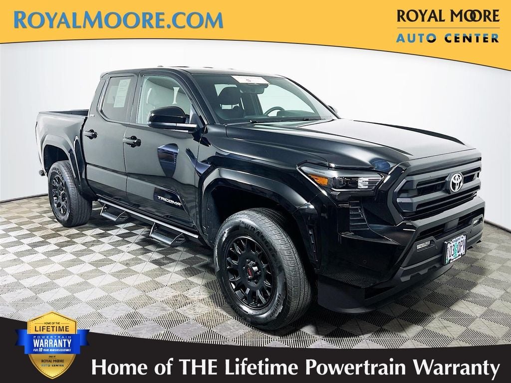 2025 Toyota Tacoma SR5 in Black — front three-quarter view