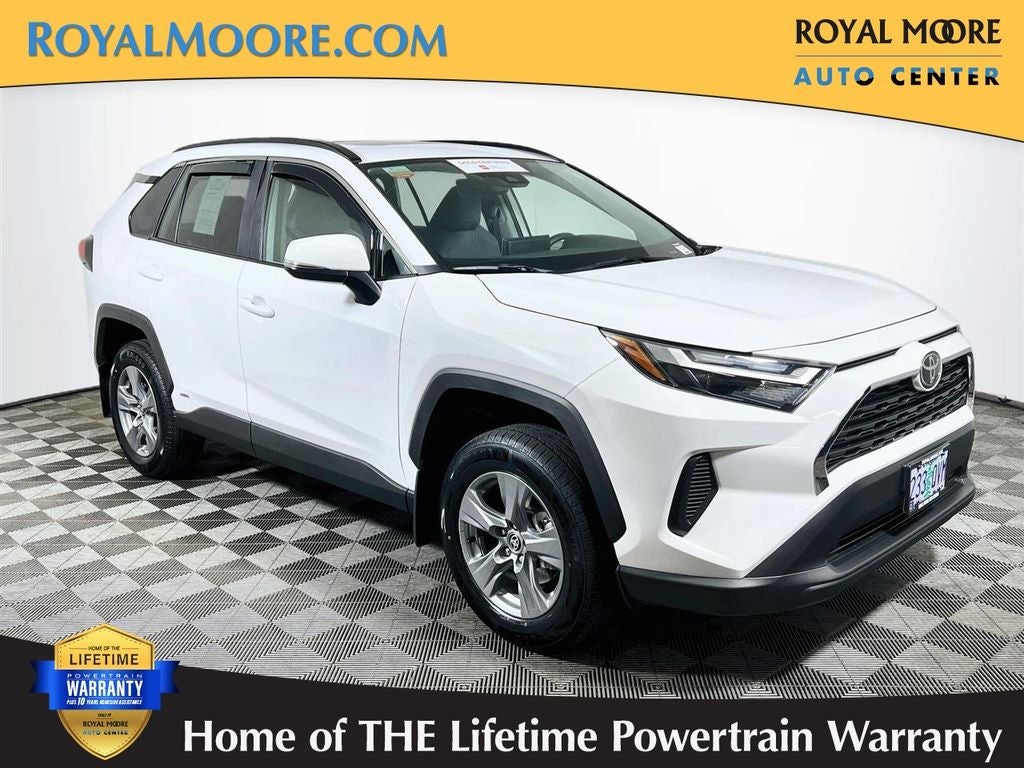 2025 Toyota RAV4 Hybrid XLE in Ice — front three-quarter view