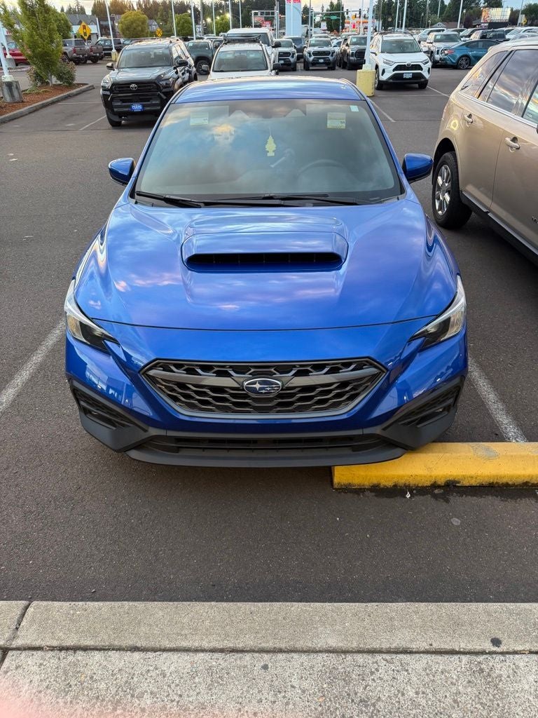 2024 Subaru WRX Premium in Wr Blue Pearl — front three-quarter view