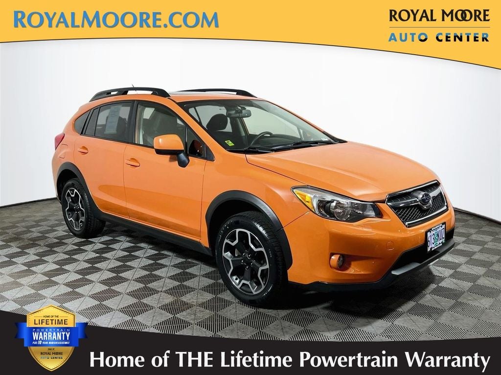 2014 Subaru XV Crosstrek 2.0i Premium in Tangerine Orange Pearl — front three-quarter view