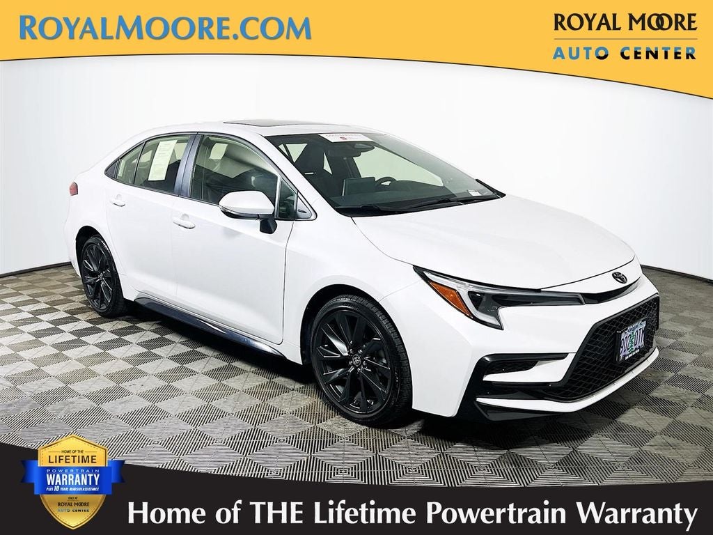 2026 Toyota Corolla XSE in Wind Chill Pearl — front three-quarter view