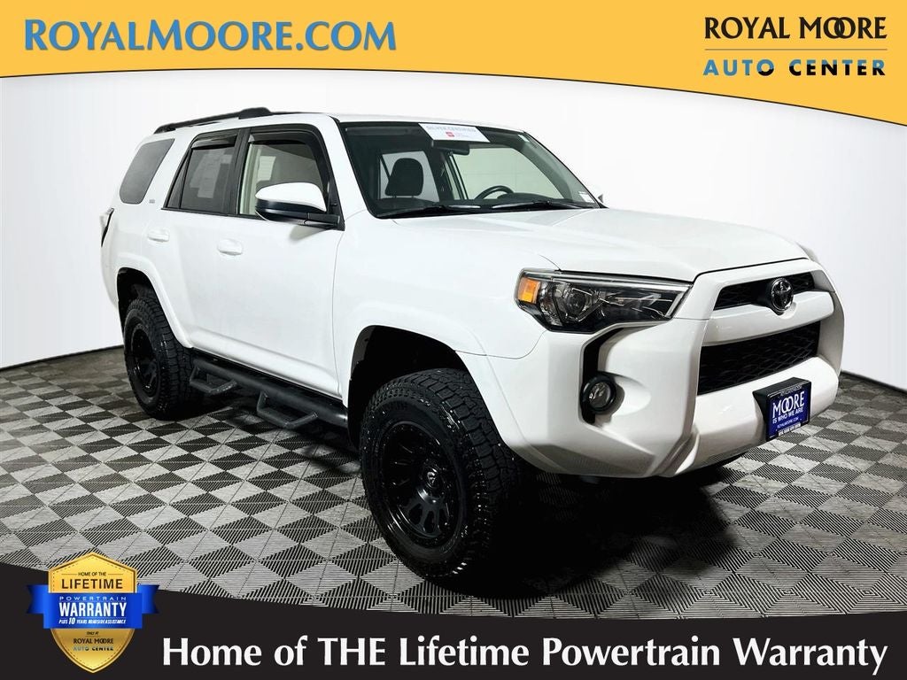 2018 Toyota 4Runner SR5 in Super White — front three-quarter view