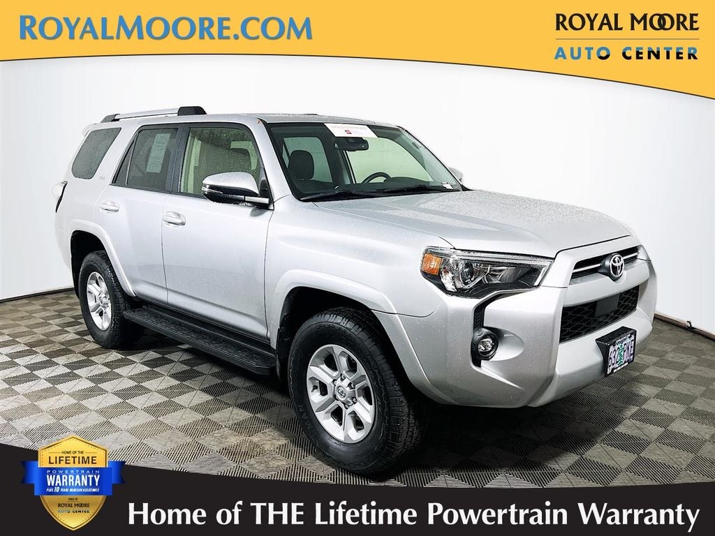 2022 Toyota 4Runner SR5 Premium in Classic Silver Metallic — front three-quarter view