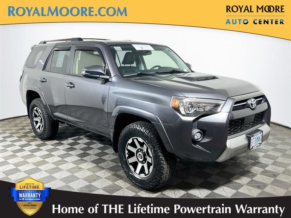 2021 Toyota 4Runner TRD Off-Road Premium in Magnetic Gray Metallic — front three-quarter view