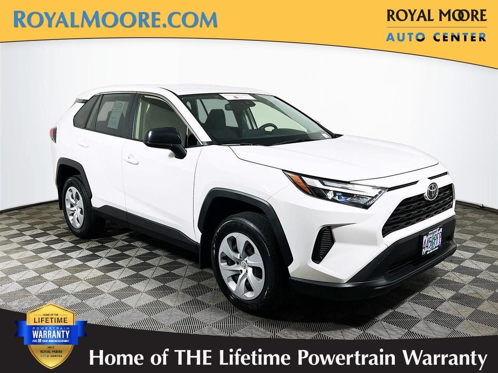2025 Toyota RAV4 LE in Ice Cap — front three-quarter view